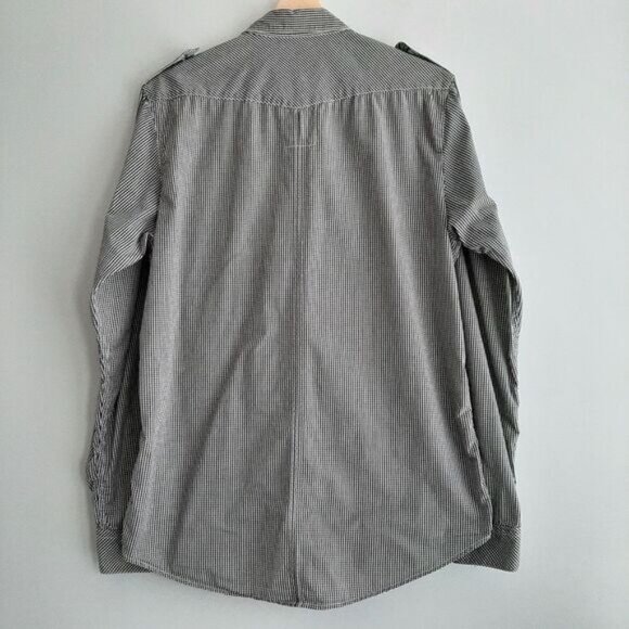 BEN SHERMAN 100% Cotton Pearl Snap Button Western Gingham Shirt B&W Men's Sz M - Picture 9 of 14
